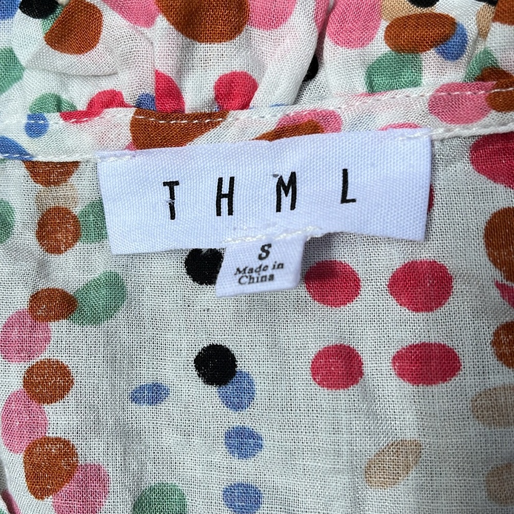 Anthropologie TMHL Sleeveless Peplum Dotted Tank in Multicolor Women’s Size S - Picture 9 of 10